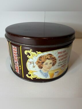 Vintage Mr. Coffee Collector Tin Limited Edition Round Brown Canister **Clean**